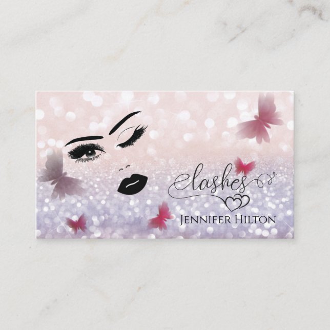 Tarjeta De Visita Atractivo y atractivo rostro moderno de chica (Anverso)