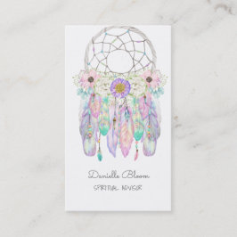 Tarjeta De Visita Atrapasueños Hadas Boho Flechas Plumas Negocio