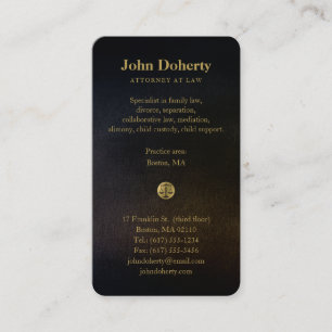 Tarjeta De Visita ATTORNEO Escalas de oro de la justicia