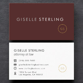 Tarjeta De Visita Attorney at Law Burgundy & Gold