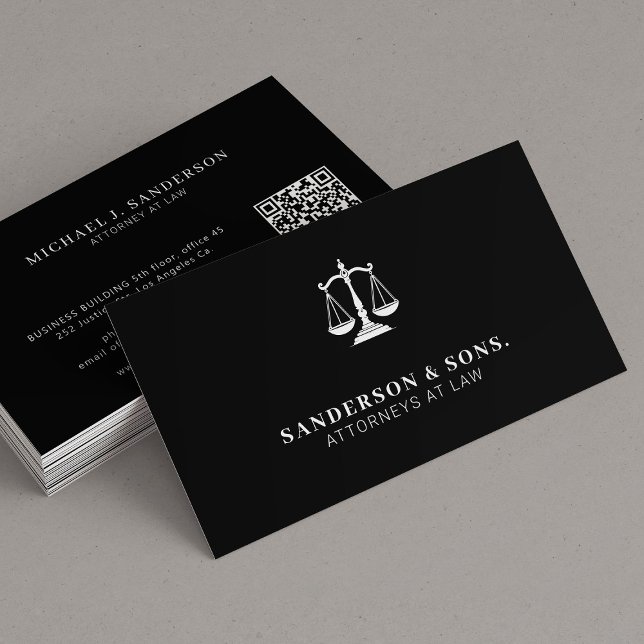 Tarjeta De Visita Attorney at law lawyer professional black (Subido por el creador)