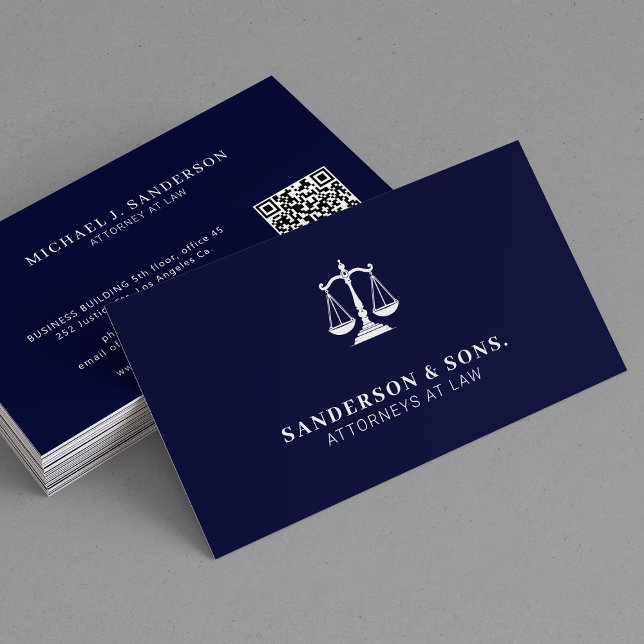 Tarjeta De Visita Attorney at law lawyer professional navy (Subido por el creador)
