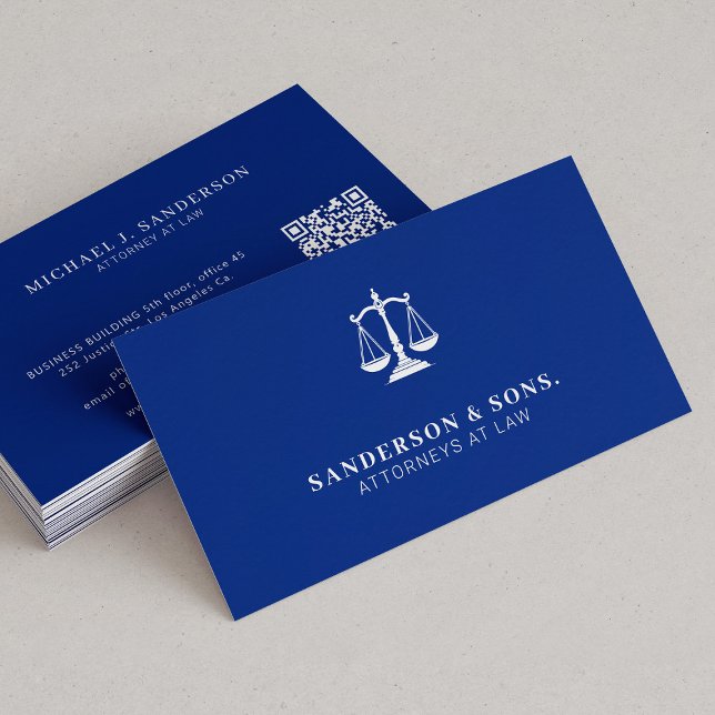 Tarjeta De Visita Attorney at law lawyer professional royal blue (Subido por el creador)
