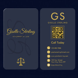 Tarjeta De Visita Attorney at Law Navy Blue Gold