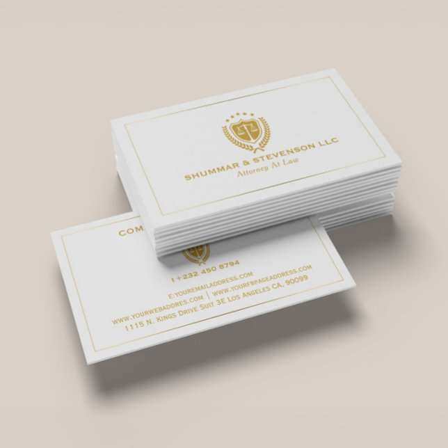 Tarjeta De Visita Attorney At Law-Simple Custom Logo (Subido por el creador)