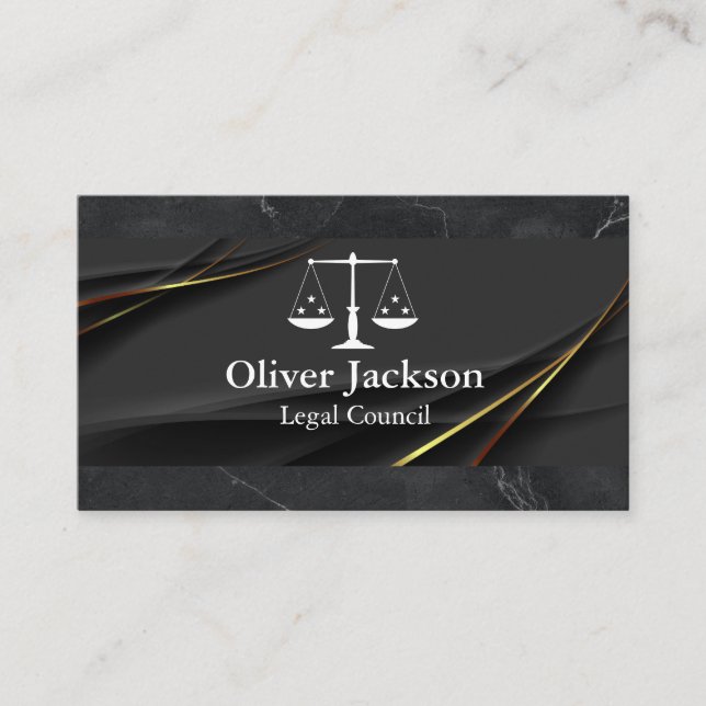 Tarjeta De Visita Attorney | Justice Scales | Law (Anverso)