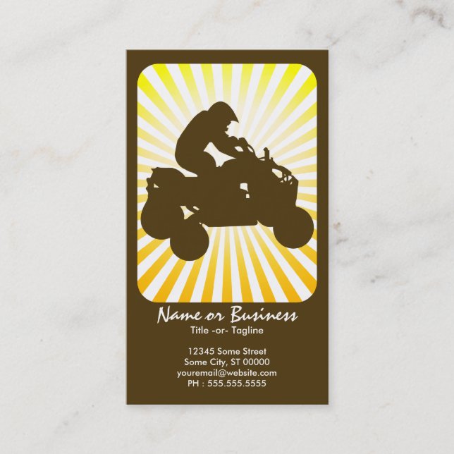 Tarjeta De Visita atv : rayos retro: (Anverso)