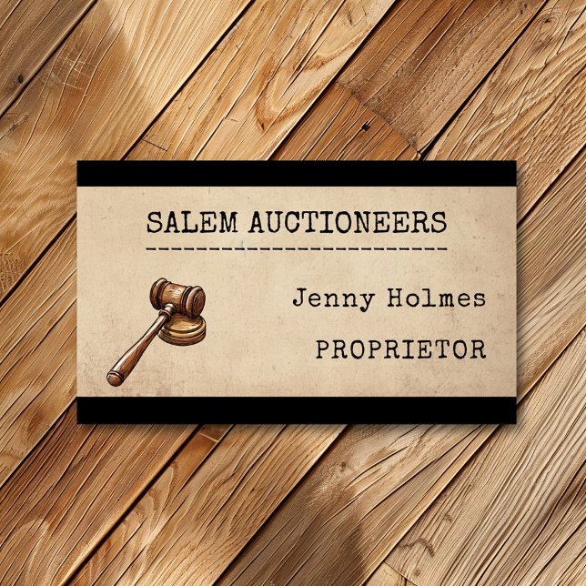 Tarjeta De Visita Auctioneer Auction House Business Gavel (Subido por el creador)