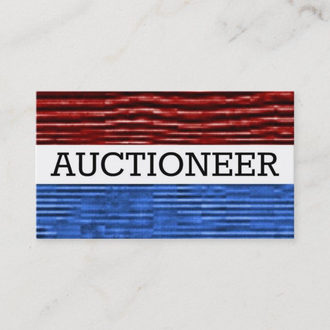 Tarjeta De Visita Auctioneer Patriotic Business Card (Anverso)