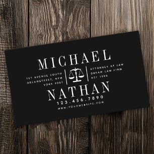 Tarjeta De Visita Audaz abogado negro moderno