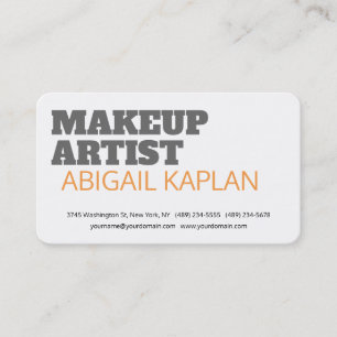 Tarjeta De Visita Audaz artista de maquillaje moderno llano Minimali