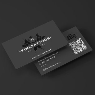 Tarjeta De Visita Audaz artista de tatuajes tatuistas corona carbón