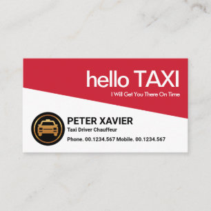 Tarjeta De Visita Audaz Controlador Taxi Triángulo Rojo