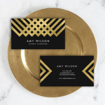 Audaz elegancia Black Faux Gold Geometric