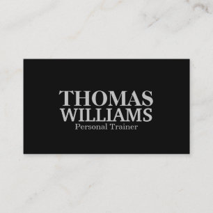 Tarjeta De Visita Audaz entrenador personal negro y gris