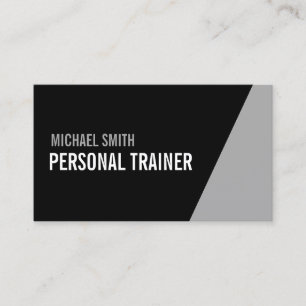 Tarjeta De Visita Audaz entrenador personal negro y gris