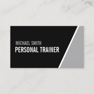Tarjeta De Visita Audaz entrenador personal negro y gris