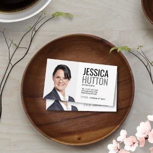 Tarjeta De Visita Audaz foto personal en blanco y negro