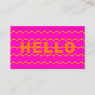 Tarjeta De Visita Audaz Groovy Squiggles Naranja brillante Hot Pink