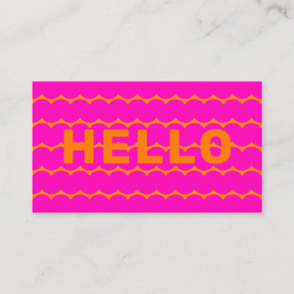 Tarjeta De Visita Audaz Groovy Squiggles Naranja brillante Hot Pink 