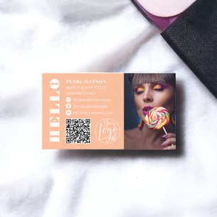 Tarjeta De Visita Audaz hola durmiente Qr foto logo en medios social