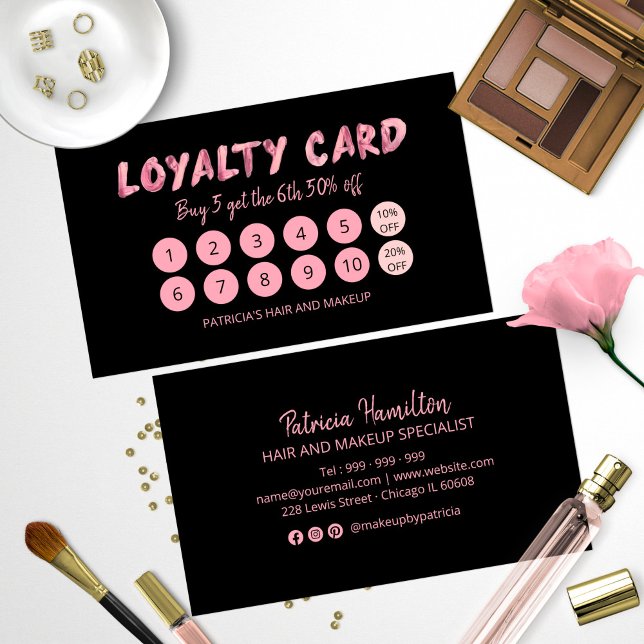 Tarjeta De Visita Audaz Salón De Cabello De Artista De Maquillaje Ro (Subido por el creador)