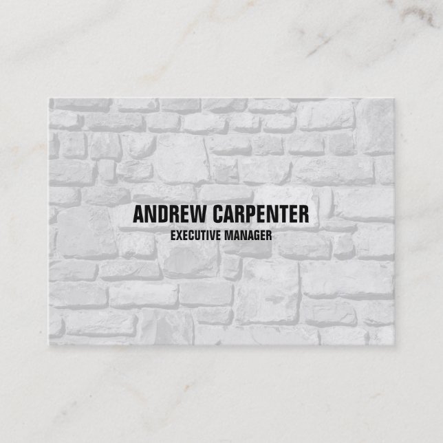 Tarjeta De Visita Audaz Texto Piedras Paredes Únicas Profesionales M (Anverso)