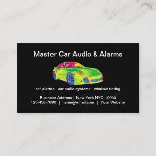 Tarjeta De Visita Audio y Alarmas de Auto Geniales