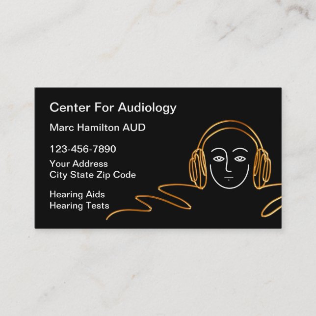 Tarjeta De Visita Audiología Clásica Y Consejos Auditivos  (Anverso)