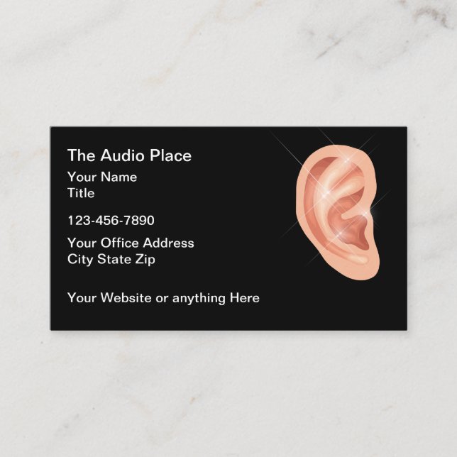 Tarjeta De Visita Audiologist Hearing Care Services  (Anverso)