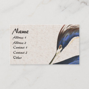 Tarjeta De Visita Audubon Heron Bird Wildlife Animal Business Card