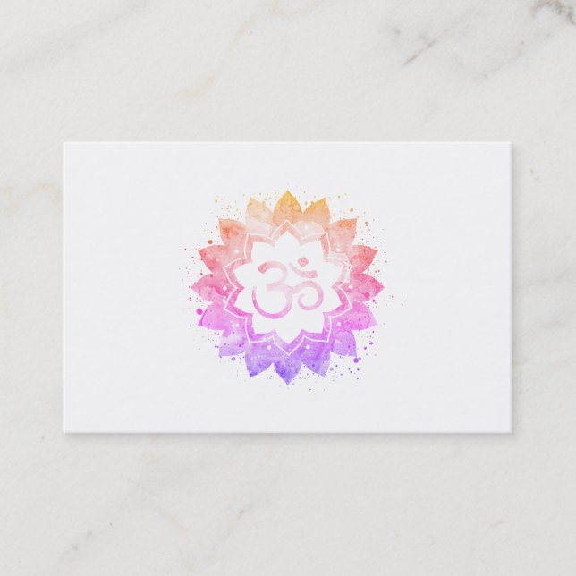 Tarjeta De Visita *~* Aum OMNew Age Lotus Flower Mandala Buddhist (Anverso)