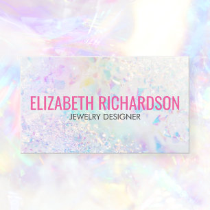 Tarjeta De Visita Aura Quartz Crystal Rainbow Soft Pastel moderno