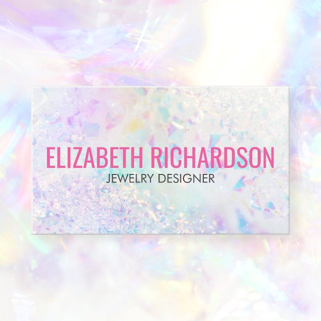 Tarjeta De Visita Aura Quartz Crystal Rainbow Soft Pastel moderno (Subido por el creador)