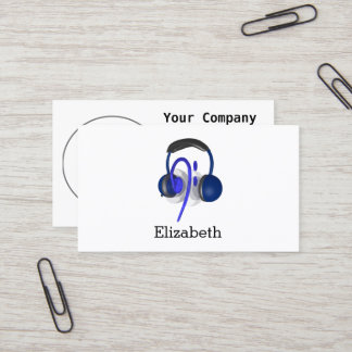 Tarjeta De Visita Auriculares azules jugando a los clásicos