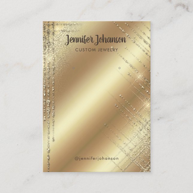 Tarjeta De Visita Auriculares con auriculares de joyería purpurina d (Anverso)