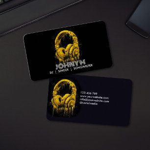 Tarjeta De Visita Auriculares de Música para DJ Profesional Moderno