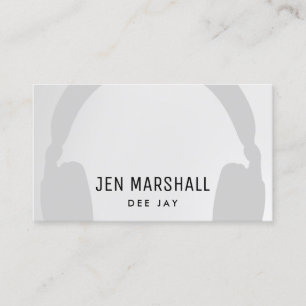 Tarjeta De Visita Auriculares DJ en fondo gris