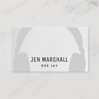 Tarjeta De Visita Auriculares DJ en fondo gris