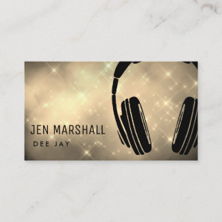 Tarjeta De Visita Auriculares DJ en purpurina falso
