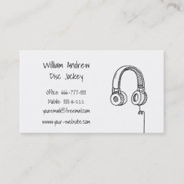 Tarjeta De Visita Auriculares Doodle DJ Disc Jockey