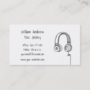 Tarjeta De Visita Auriculares Doodle DJ Disc Jockey