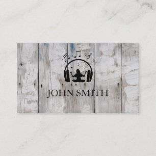 Tarjeta De Visita Auriculares dorados DJ Black Music