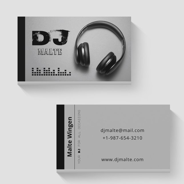 Tarjeta De Visita Auriculares Gray DJ Business Card (Subido por el creador)
