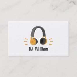 Tarjeta De Visita Auriculares Gris Naranja DJ Disc Jockey