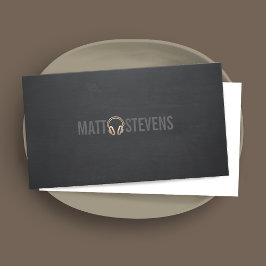 Tarjeta De Visita Auriculares Guay DJ Gold Black Music 2