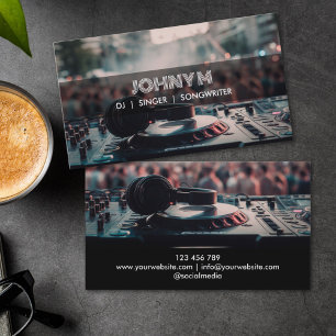 Tarjeta De Visita Auriculares Modernos DJ Compositor Música Cantante