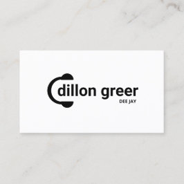 Tarjeta De Visita Auriculares modernos para DJ en blanco negro Músic