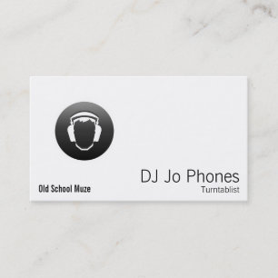 Tarjeta De Visita Auriculares negros del botón de DJ