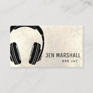 Tarjeta De Visita Auriculares para DJ en efecto digital falso metáli